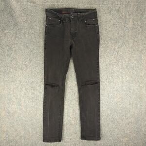 Steve's Jeans Jeans Mens 30x32 Black Skinny Fit Distressed Stretch Denim Ripped